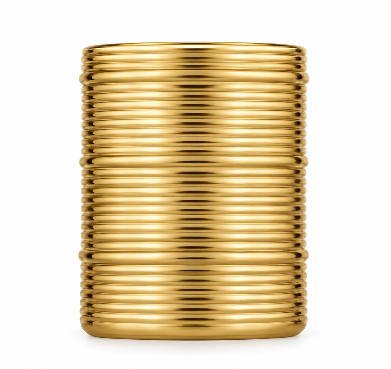 Horizontal Ribbed Glass Candle Jar (VSS-CJ-051) — gold