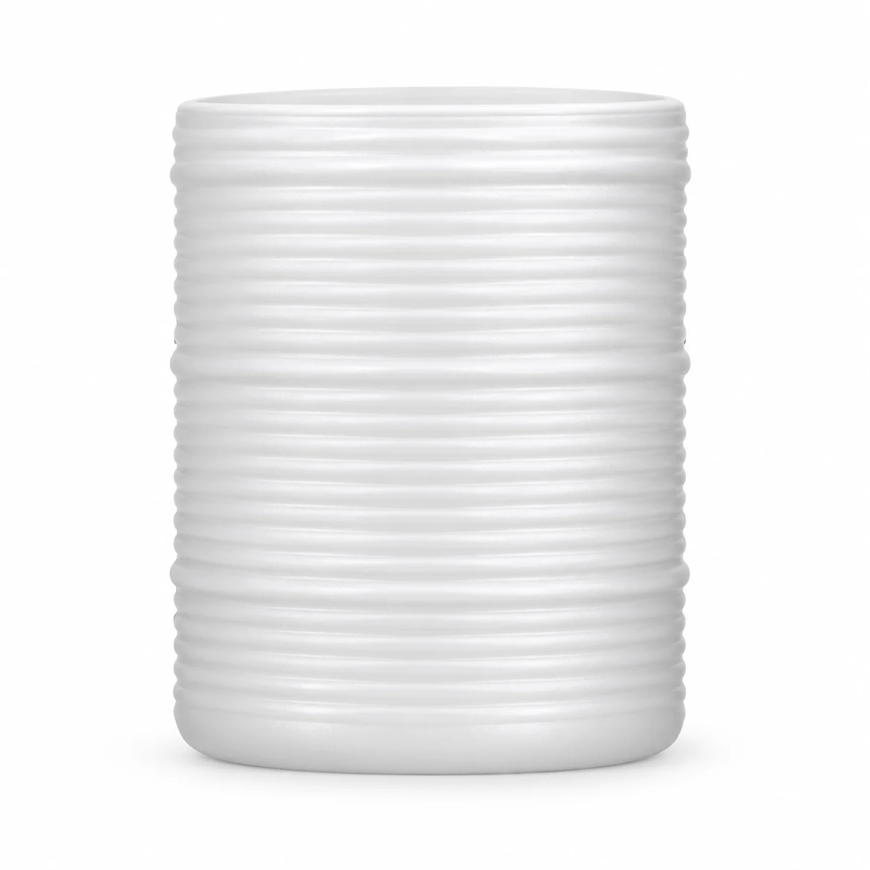 Horizontal Ribbed Glass Candle Jar (VSS-CJ-051) — white