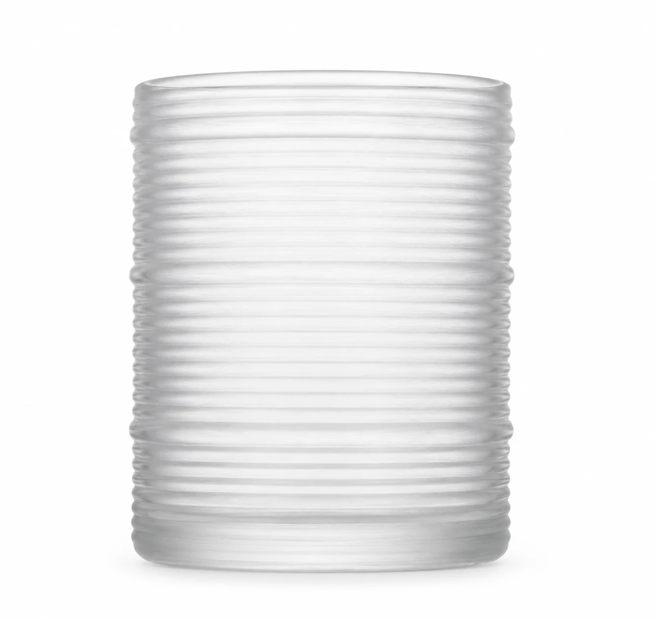 Horizontal Ribbed Glass Candle Jar (VSS-CJ-051) — frosted