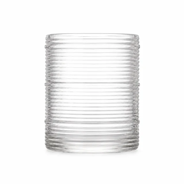 Horizontal Ribbed Glass Candle Jar (VSS-CJ-052) — clear