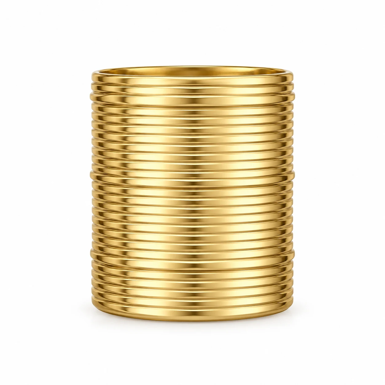 Horizontal Ribbed Glass Candle Jar (VSS-CJ-052) — gold