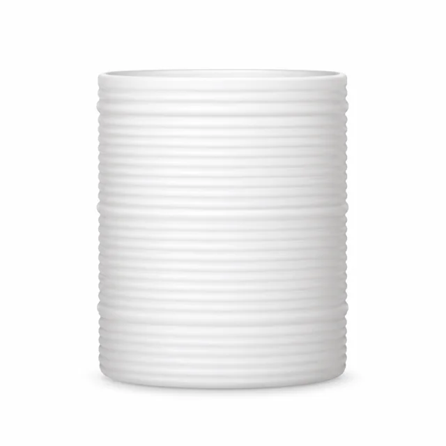 Horizontal Ribbed Glass Candle Jar (VSS-CJ-052) — matte white