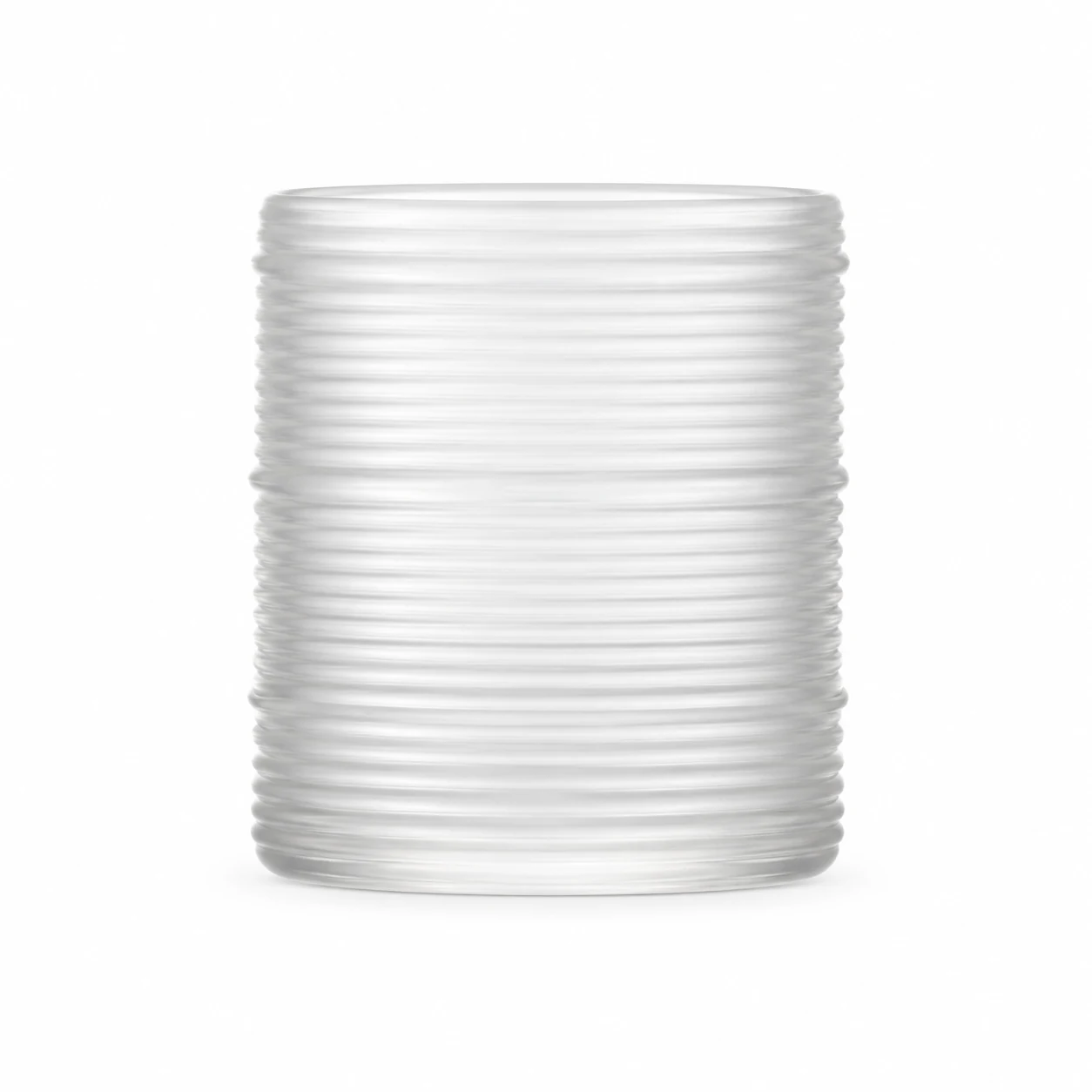 Horizontal Ribbed Glass Candle Jar (VSS-CJ-052) — frosted