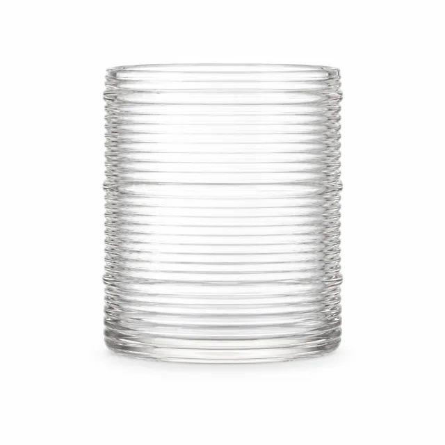 Horizontal Ribbed Glass Candle Jar (VSS-CJ-053) — clear