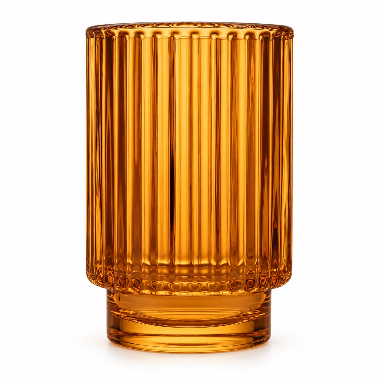 450ml Fluted Pedestal Glass Candle Jar - VSS-CJ-054 — amber