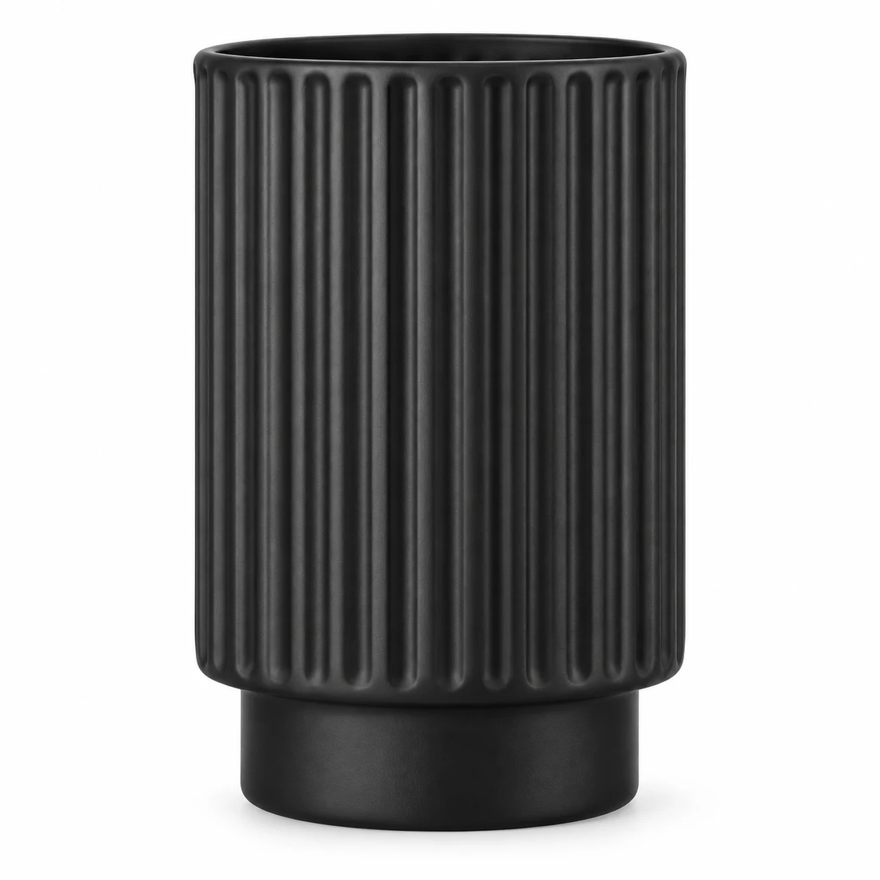 450ml Fluted Pedestal Glass Candle Jar - VSS-CJ-054 — black