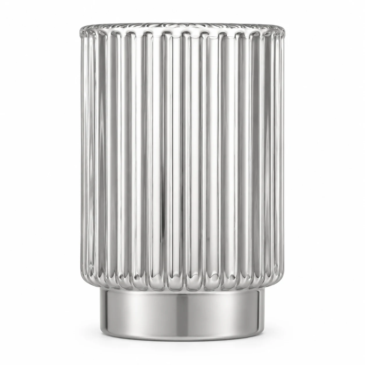 450ml Fluted Pedestal Glass Candle Jar - VSS-CJ-054 — silver