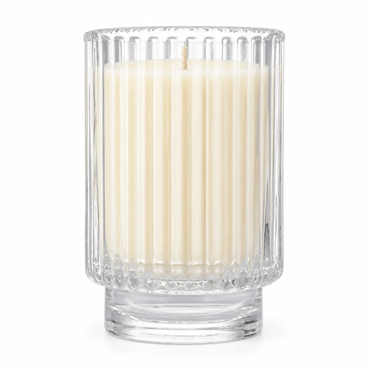450ml Fluted Pedestal Glass Candle Jar - VSS-CJ-054 — clear wax