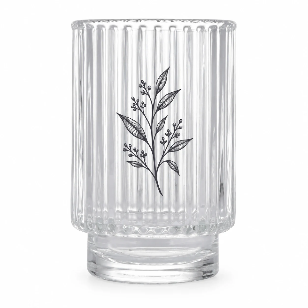 450ml Fluted Pedestal Glass Candle Jar - VSS-CJ-054 — screen printing