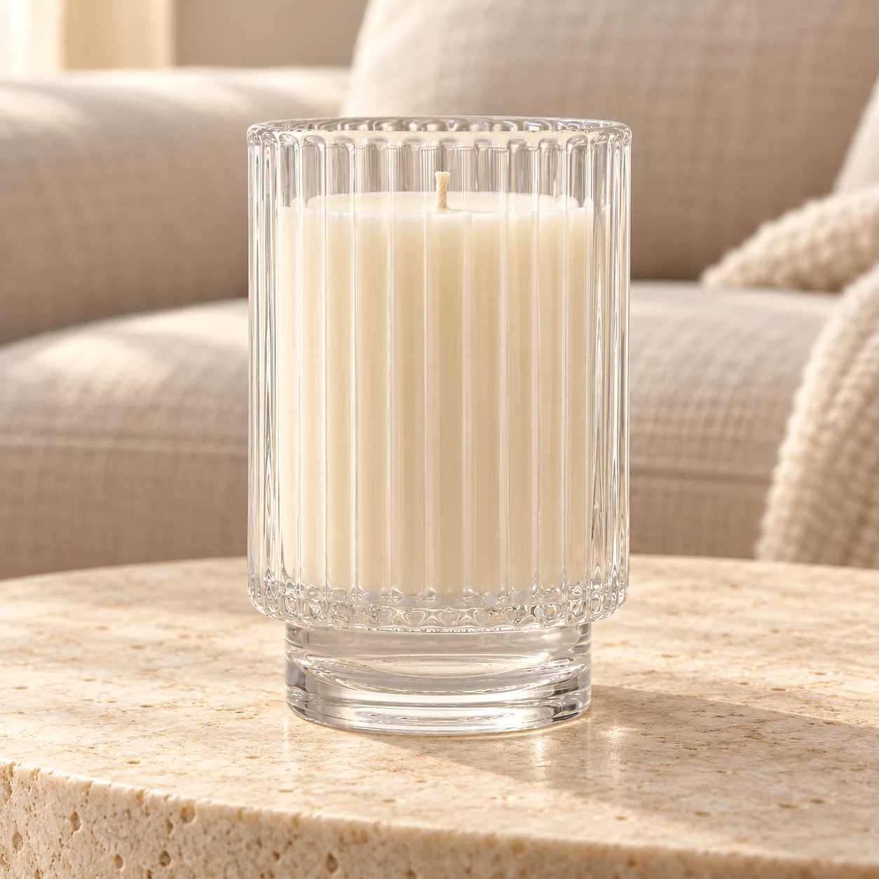 450ml Fluted Pedestal Glass Candle Jar - VSS-CJ-054 — lifestyle 01