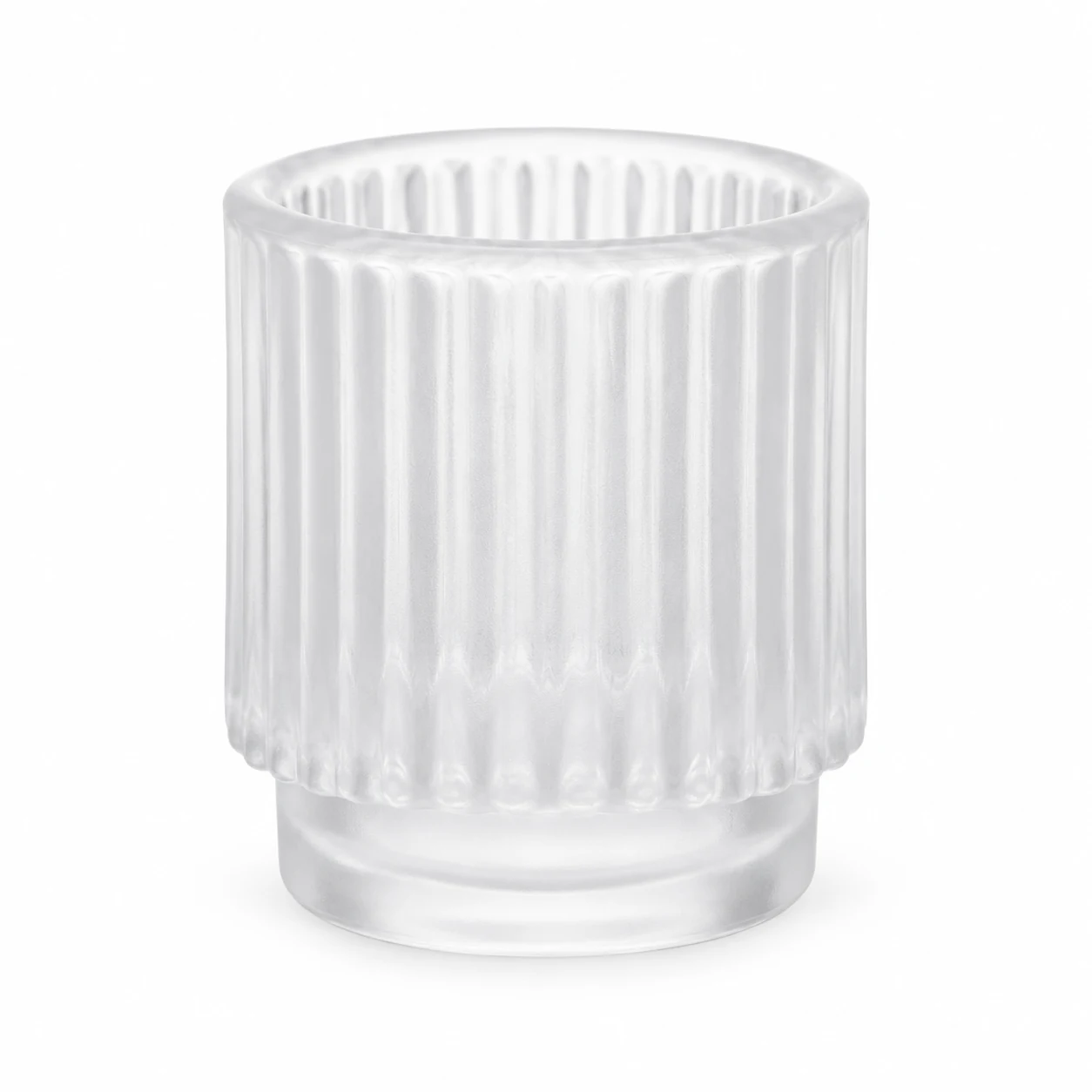 Fluted Pedestal Glass Candle Jar (VSS-CJ-055) — frosted