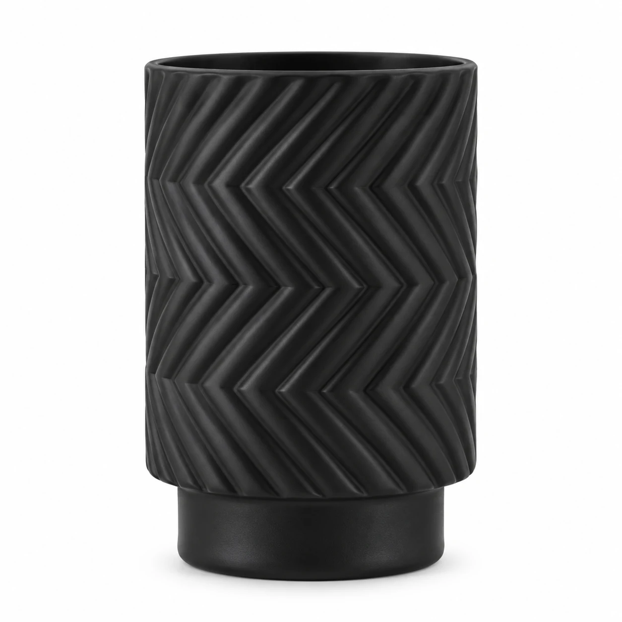 450ml Chevron Pedestal Glass Candle Jar - VSS-CJ-056 — black