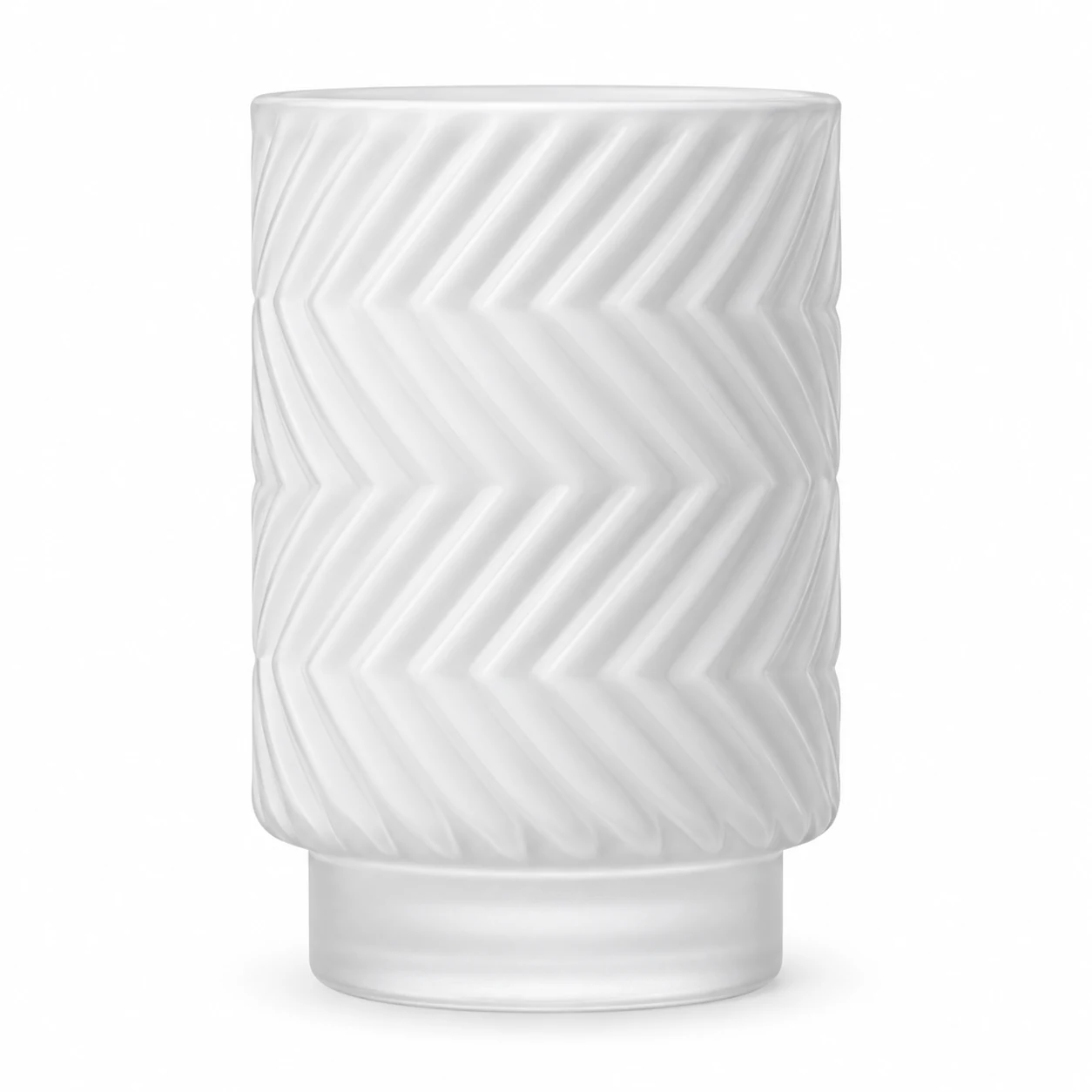 450ml Chevron Pedestal Glass Candle Jar - VSS-CJ-056 — white