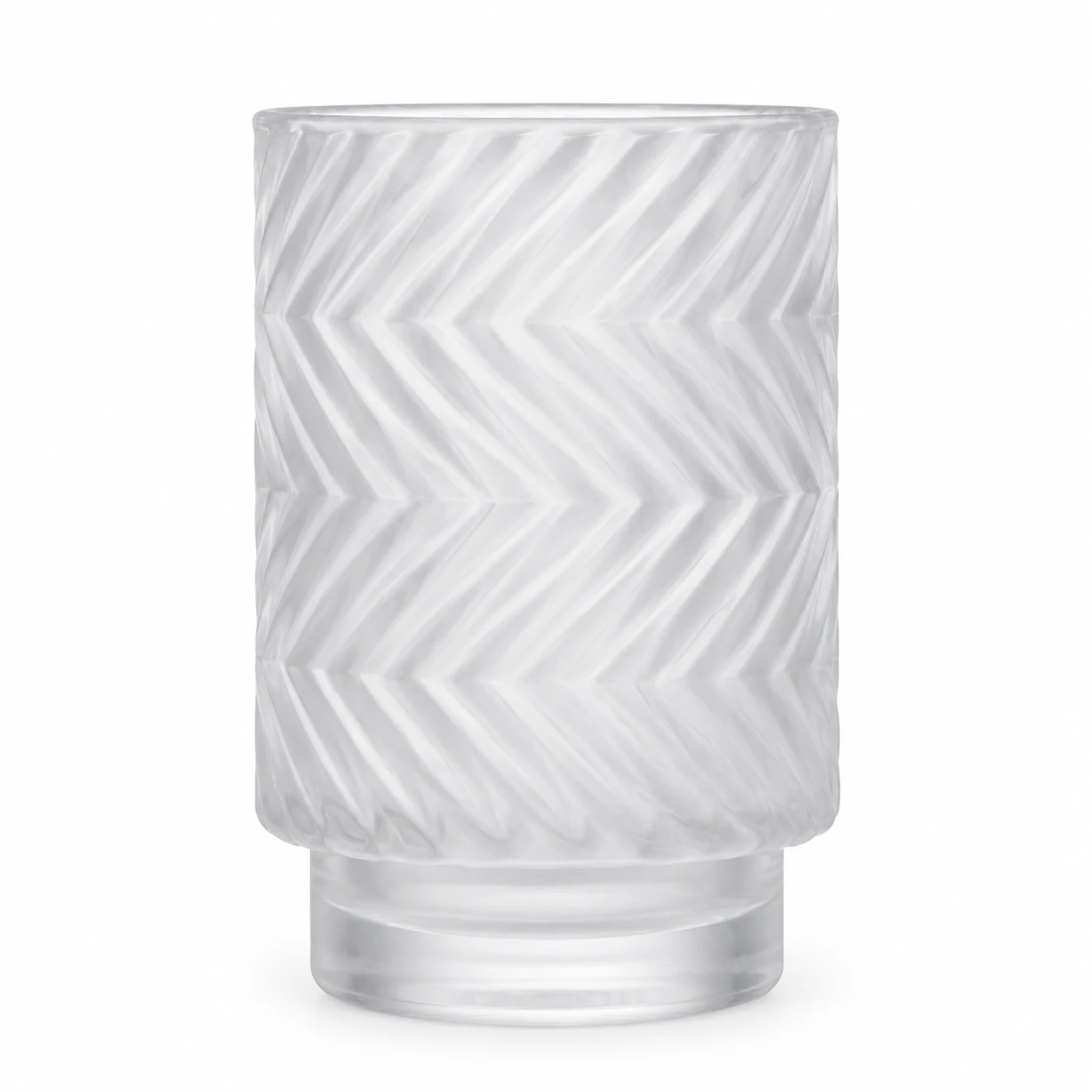 450ml Chevron Pedestal Glass Candle Jar - VSS-CJ-056 — frosted