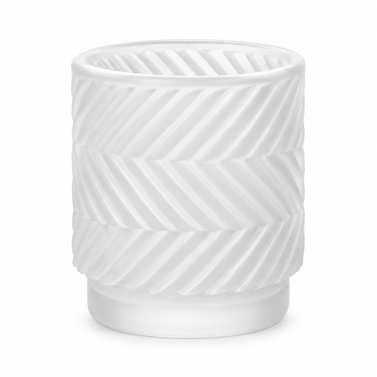 180ml Chevron Pedestal Glass Candle Jar - VSS-CJ-057 — white