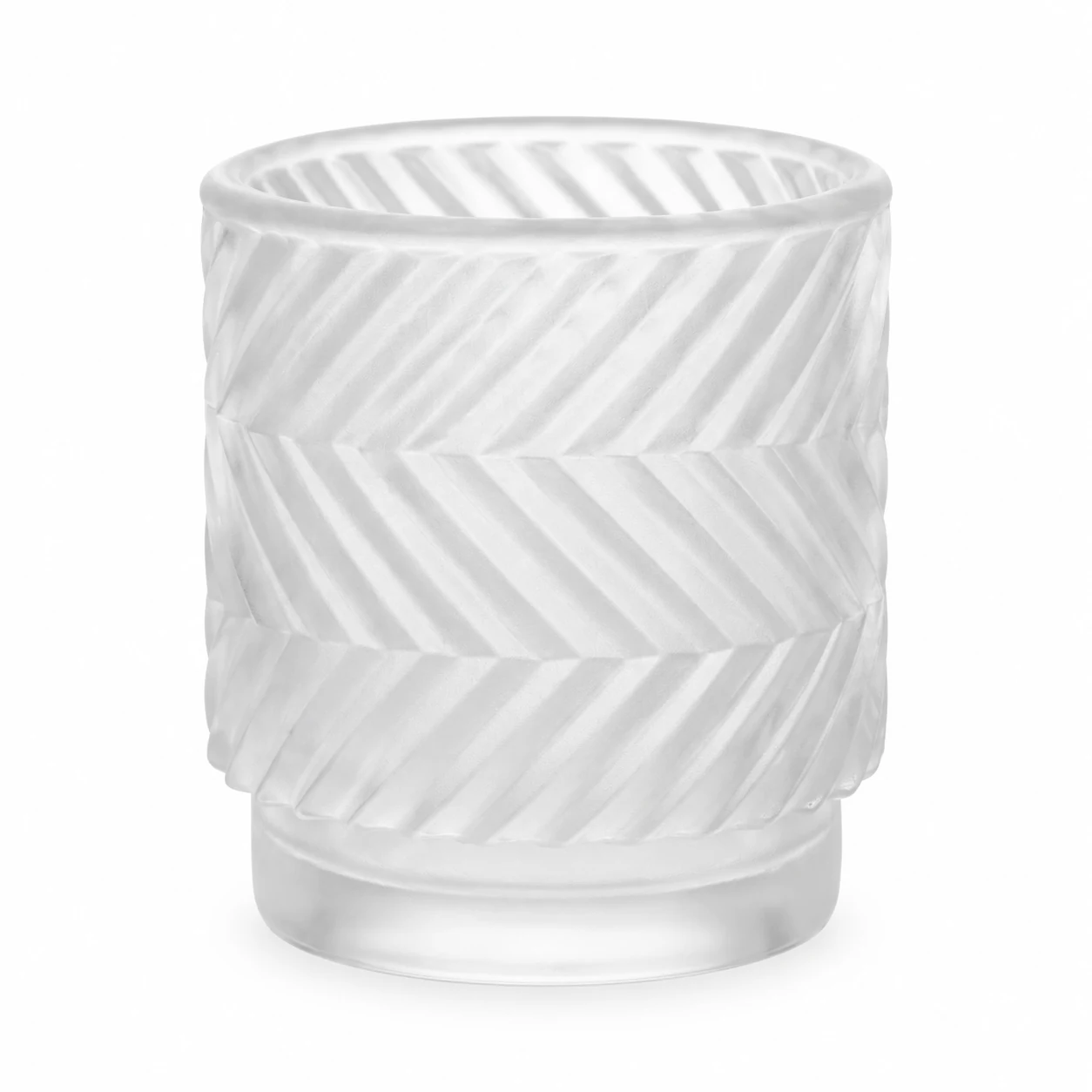 180ml Chevron Pedestal Glass Candle Jar - VSS-CJ-057 — frosted