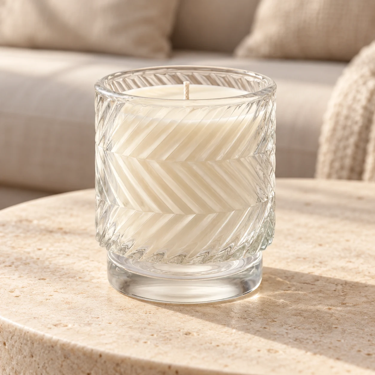 180ml Chevron Pedestal Glass Candle Jar - VSS-CJ-057 — lifestyle 01
