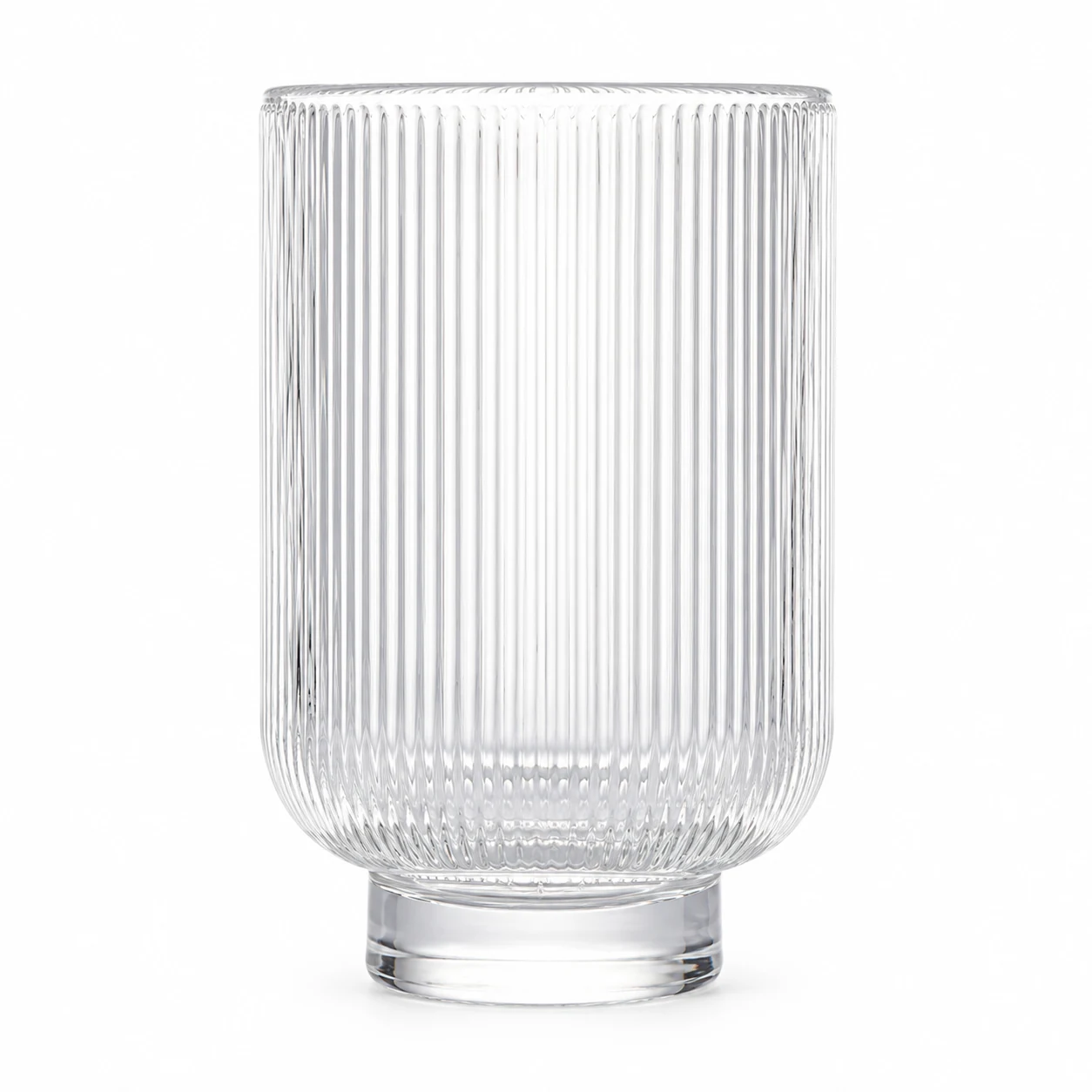 450ml Fine-Ribbed Pedestal Glass Candle Jar - VSS-CJ-062 — clear