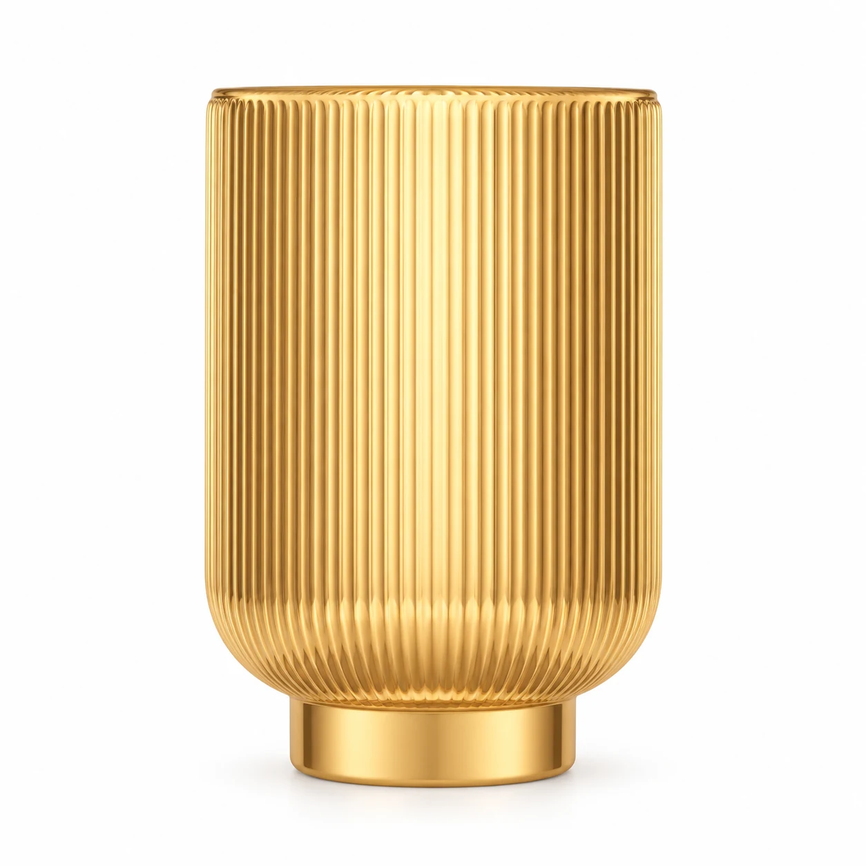 450ml Fine-Ribbed Pedestal Glass Candle Jar - VSS-CJ-062 — gold