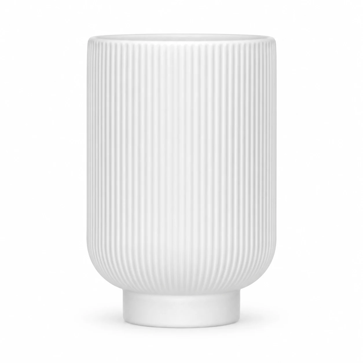 450ml Fine-Ribbed Pedestal Glass Candle Jar - VSS-CJ-062 — white