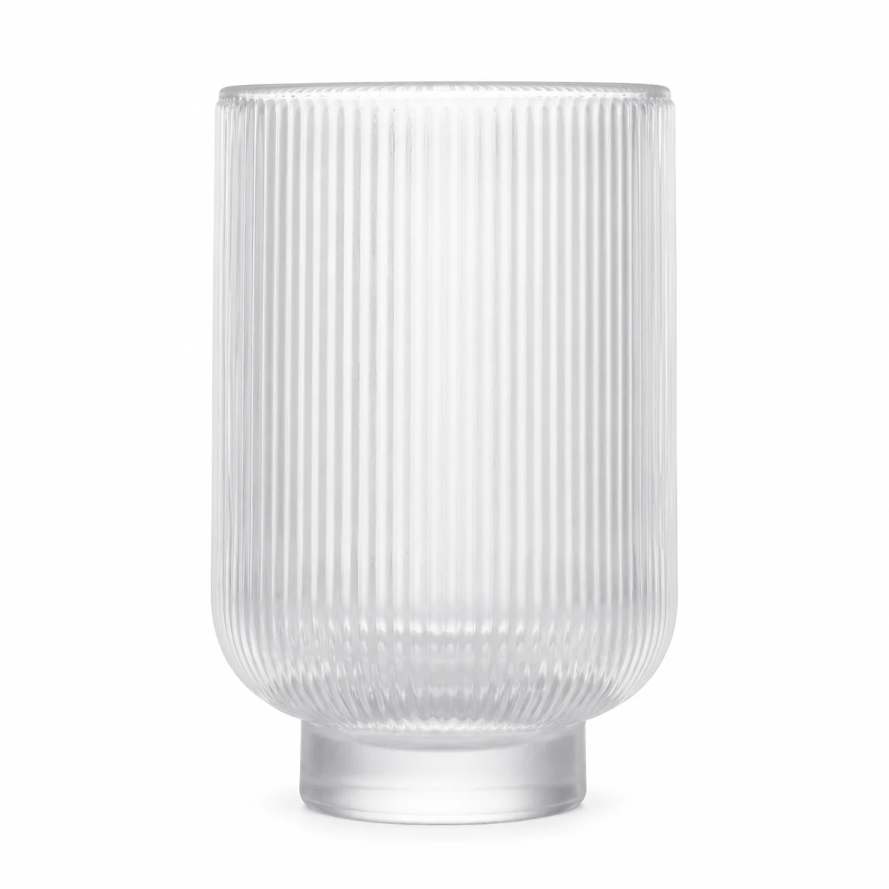 450ml Fine-Ribbed Pedestal Glass Candle Jar - VSS-CJ-062 — frosted