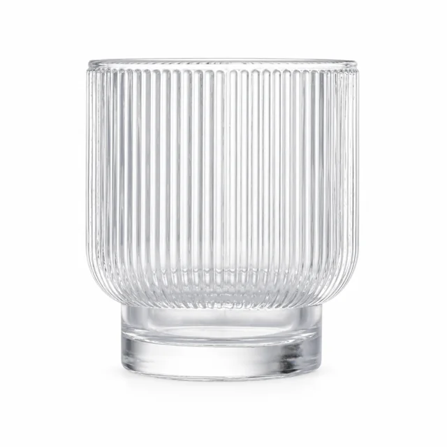 180ml Fine-Ribbed Pedestal Glass Candle Jar - VSS-CJ-063 — clear