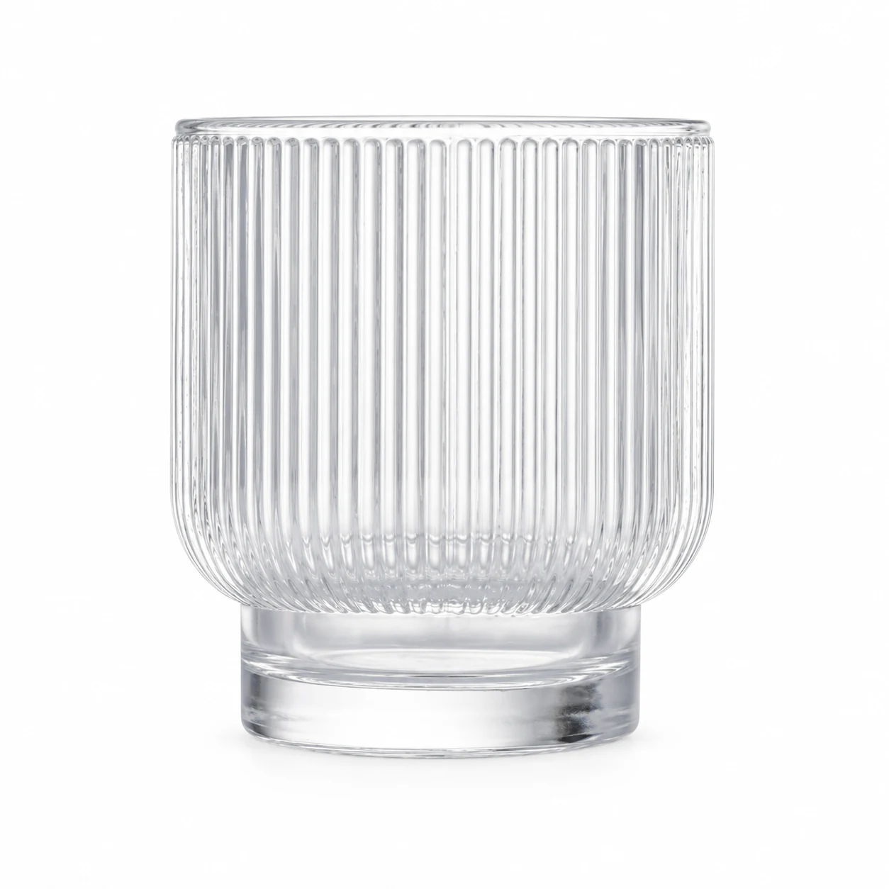 180ml Fine-Ribbed Pedestal Glass Candle Jar - VSS-CJ-063 — clear