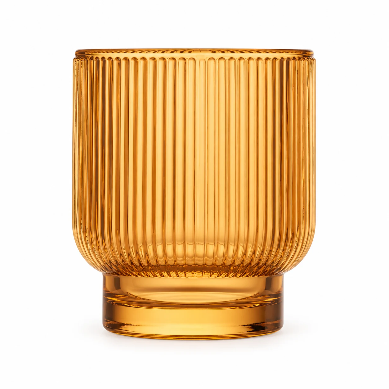 180ml Fine-Ribbed Pedestal Glass Candle Jar - VSS-CJ-063 — amber