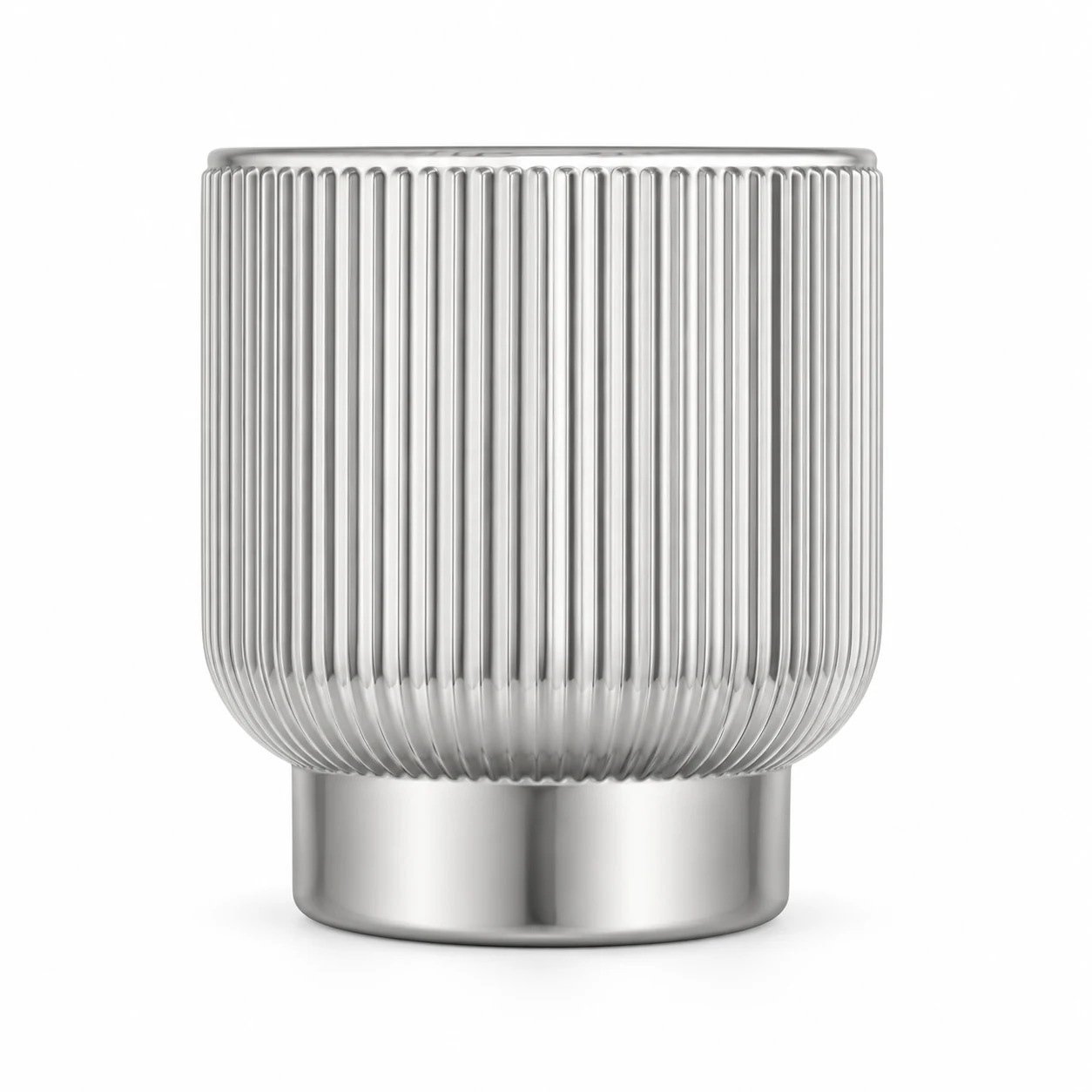 180ml Fine-Ribbed Pedestal Glass Candle Jar - VSS-CJ-063 — silver