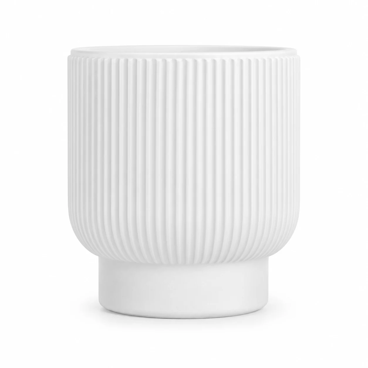 180ml Fine-Ribbed Pedestal Glass Candle Jar - VSS-CJ-063 — white