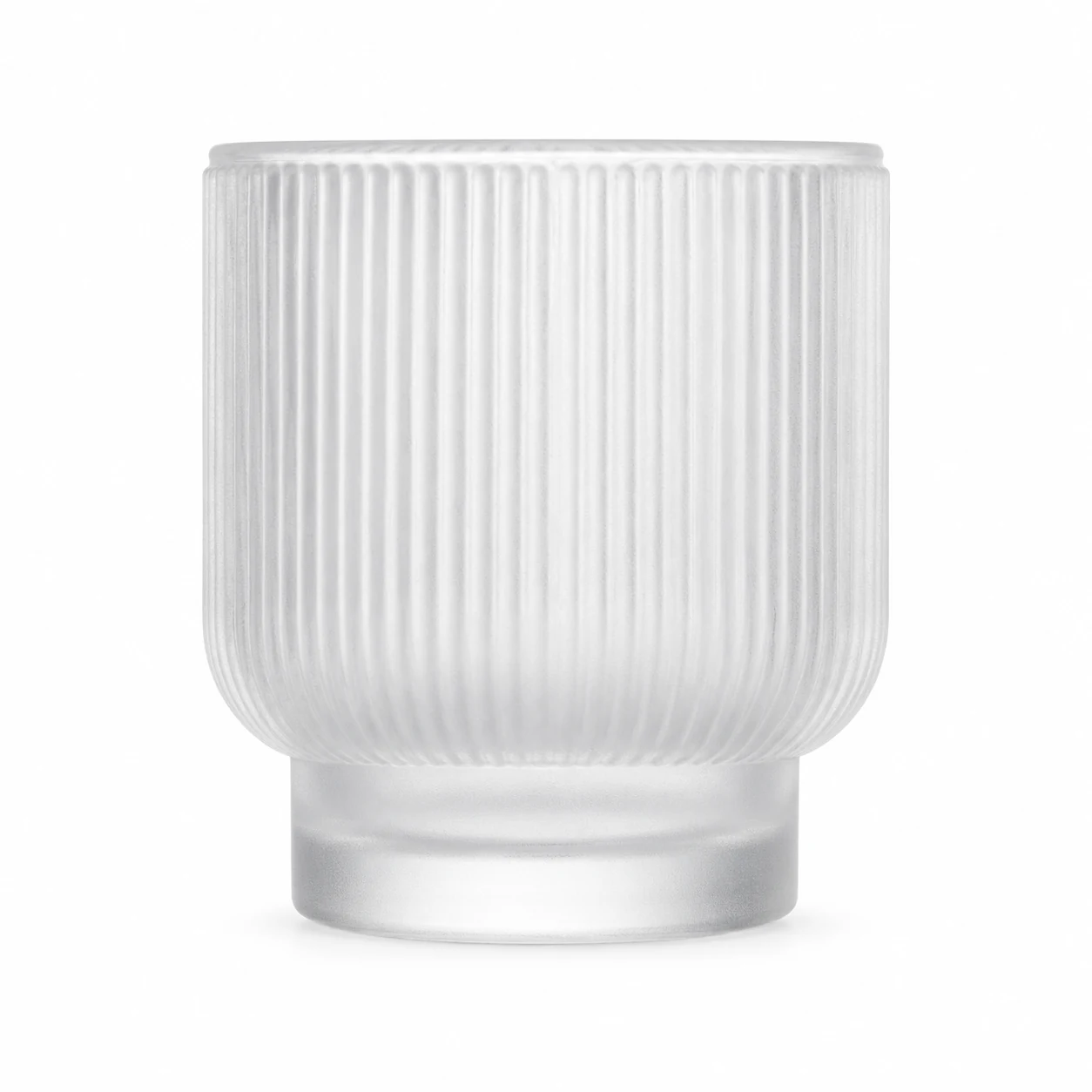 180ml Fine-Ribbed Pedestal Glass Candle Jar - VSS-CJ-063 — frosted