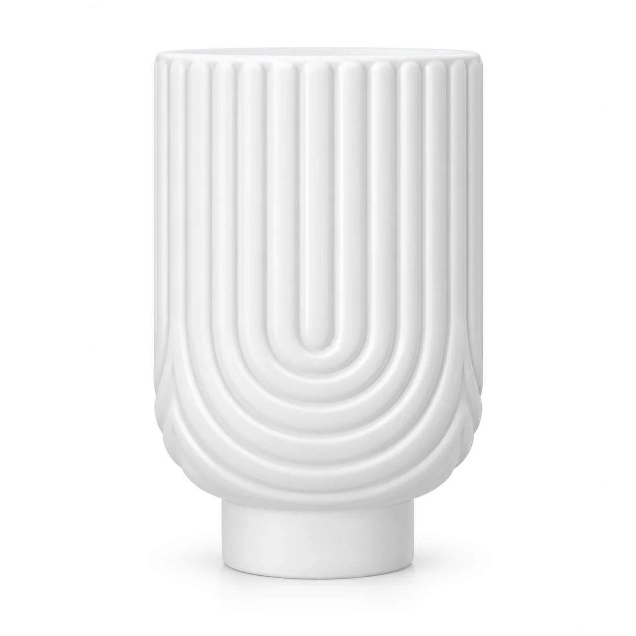 450ml Arch-Pattern Pedestal Glass Candle Jar - VSS-CJ-064 — white