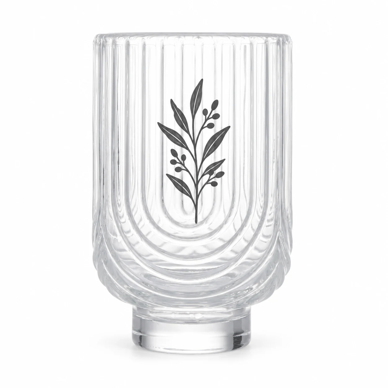 450ml Arch-Pattern Pedestal Glass Candle Jar - VSS-CJ-064 — screen printing