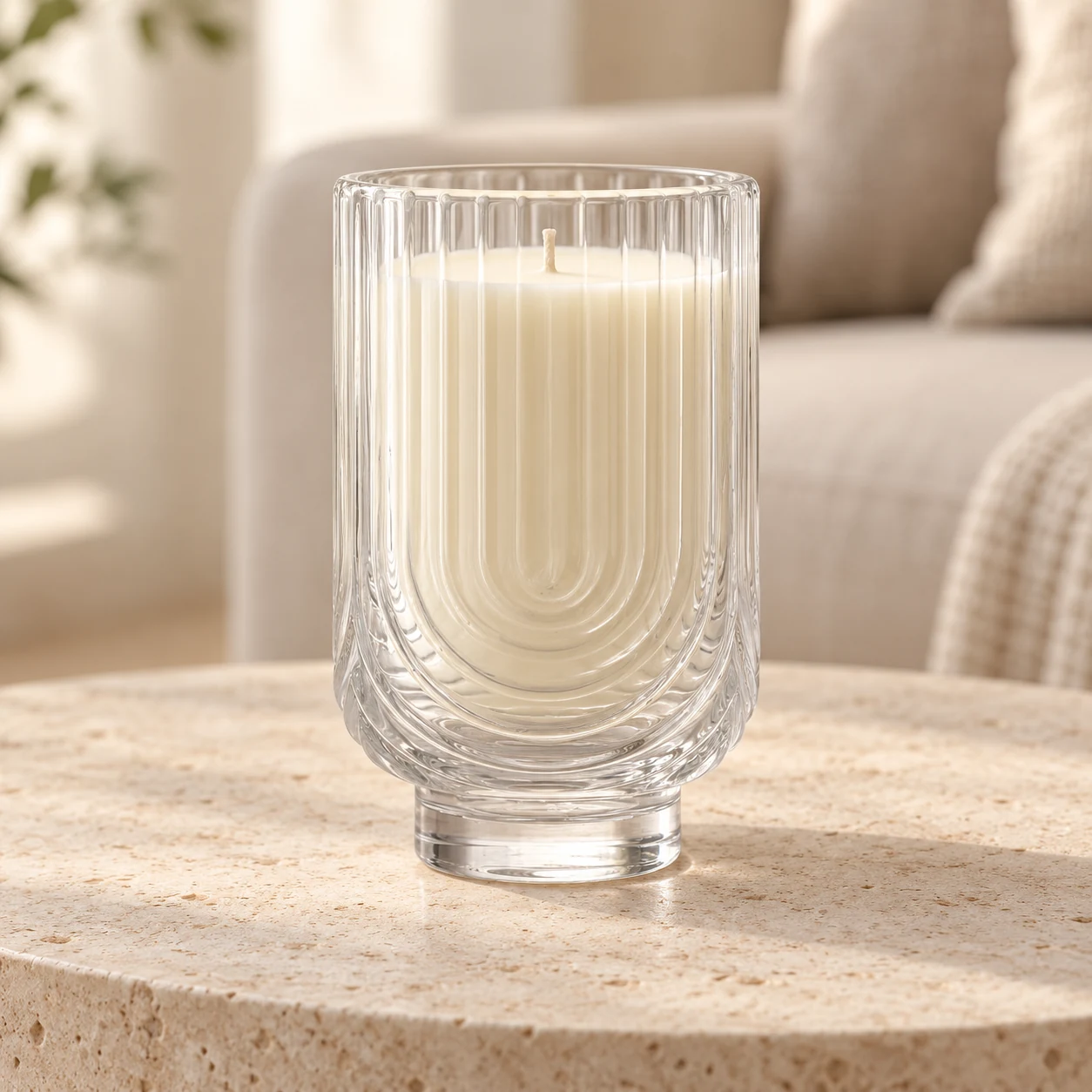 450ml Arch-Pattern Pedestal Glass Candle Jar - VSS-CJ-064 — lifestyle 01