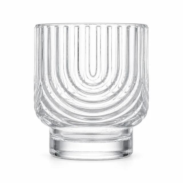 180ml Arch-Pattern Pedestal Glass Candle Jar - VSS-CJ-065 — clear
