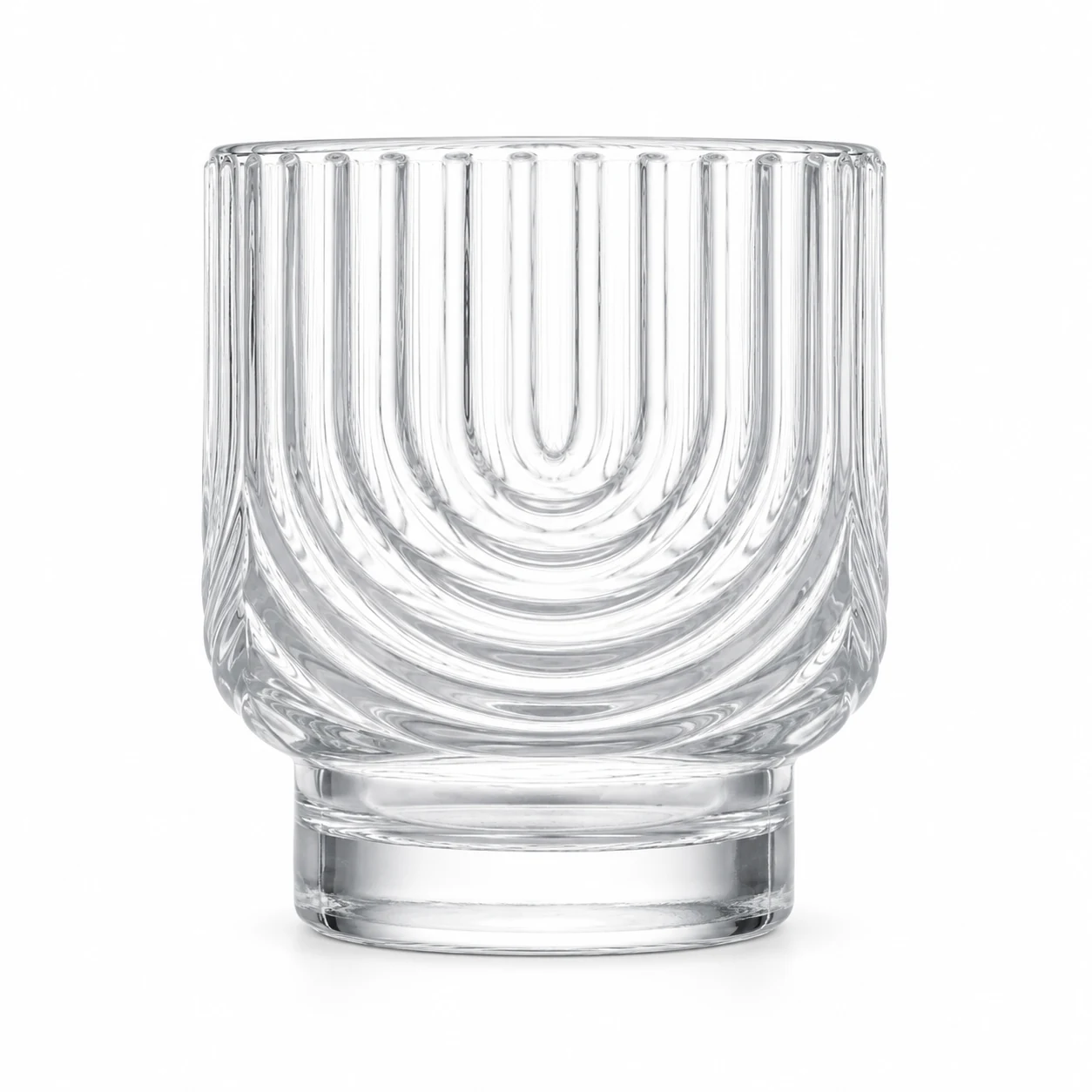 180ml Arch-Pattern Pedestal Glass Candle Jar - VSS-CJ-065 — clear