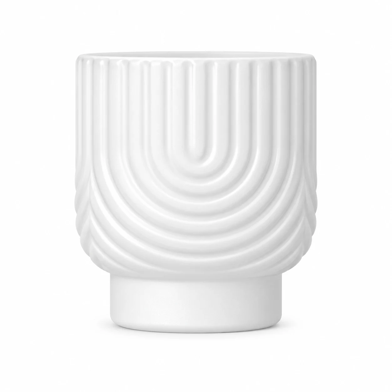 180ml Arch-Pattern Pedestal Glass Candle Jar - VSS-CJ-065 — white
