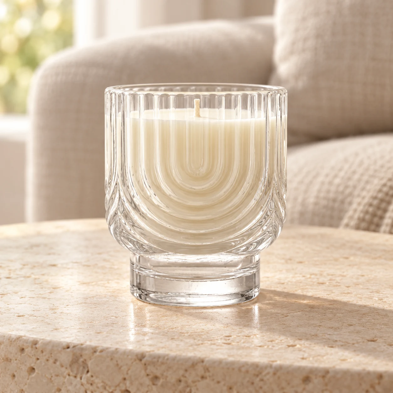 180ml Arch-Pattern Pedestal Glass Candle Jar - VSS-CJ-065 — lifestyle 01