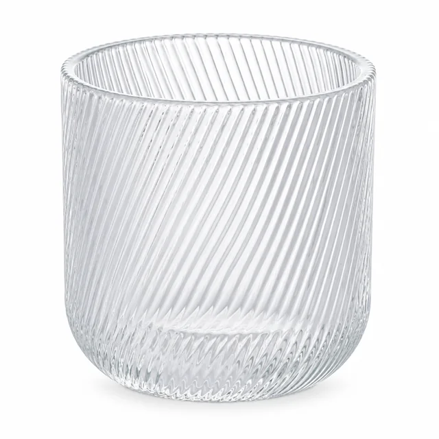 Spiral-Ribbed Glass Candle Jar (VSS-CJ-066) — clear