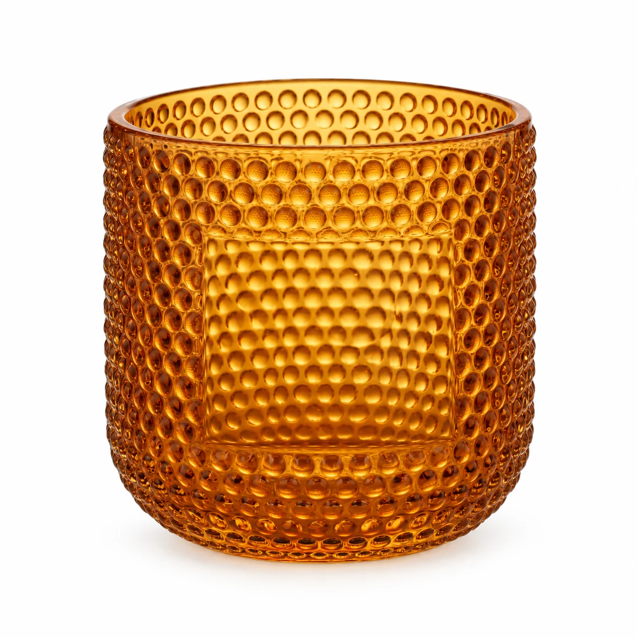 Hobnail Glass Candle Jar (VSS-CJ-068) — amber