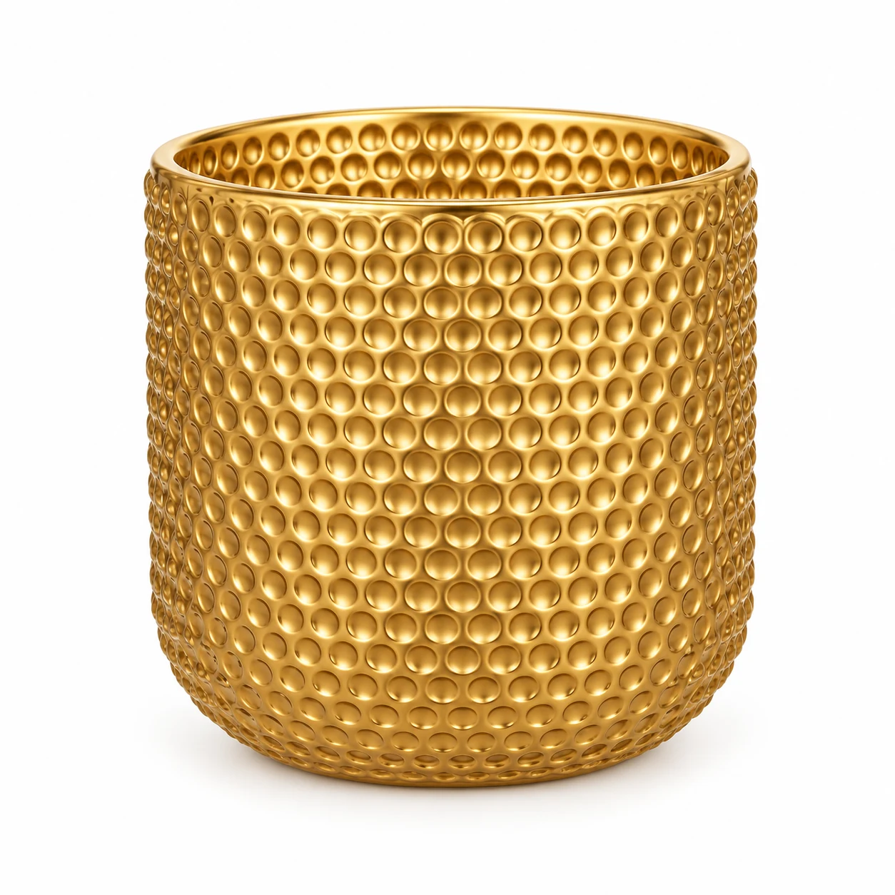 Hobnail Glass Candle Jar (VSS-CJ-068) — gold