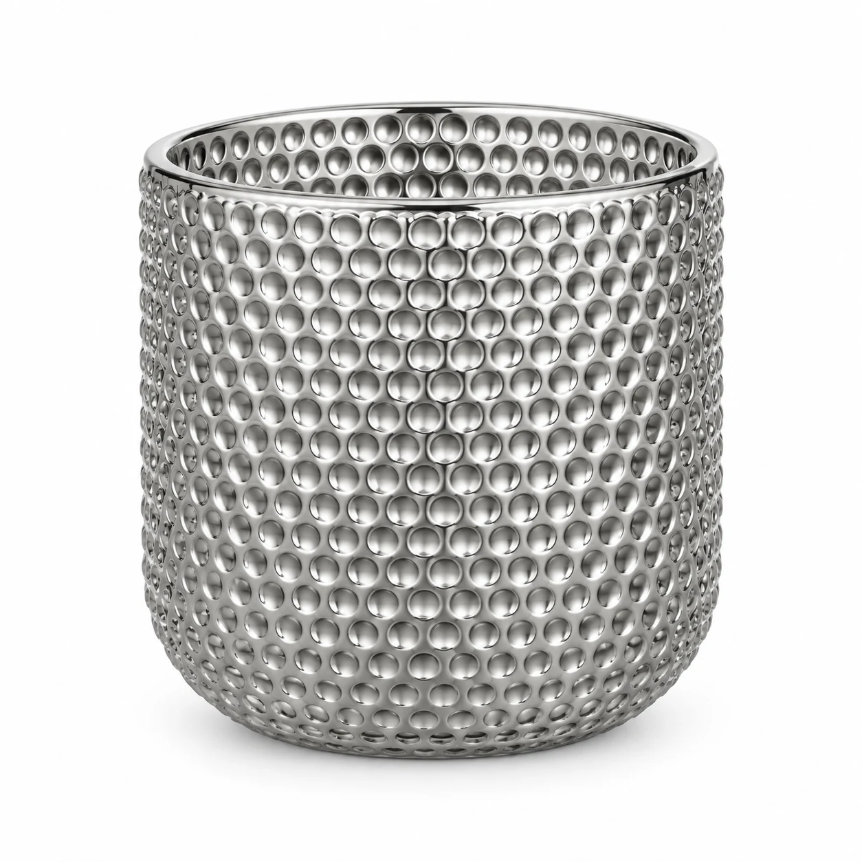Hobnail Glass Candle Jar (VSS-CJ-068) — silver