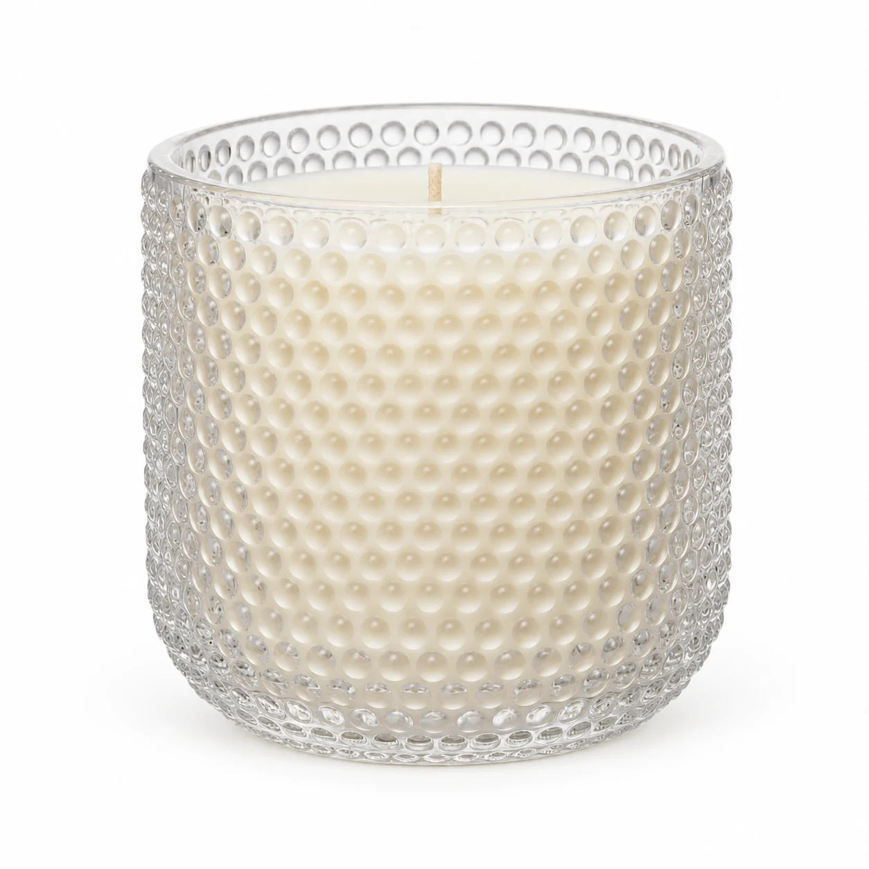 Hobnail Glass Candle Jar (VSS-CJ-068) — clear wax