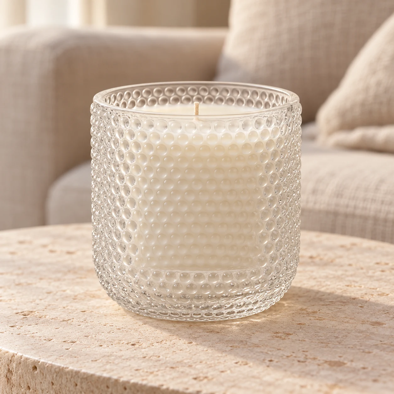 Hobnail Glass Candle Jar (VSS-CJ-068) — lifestyle 01
