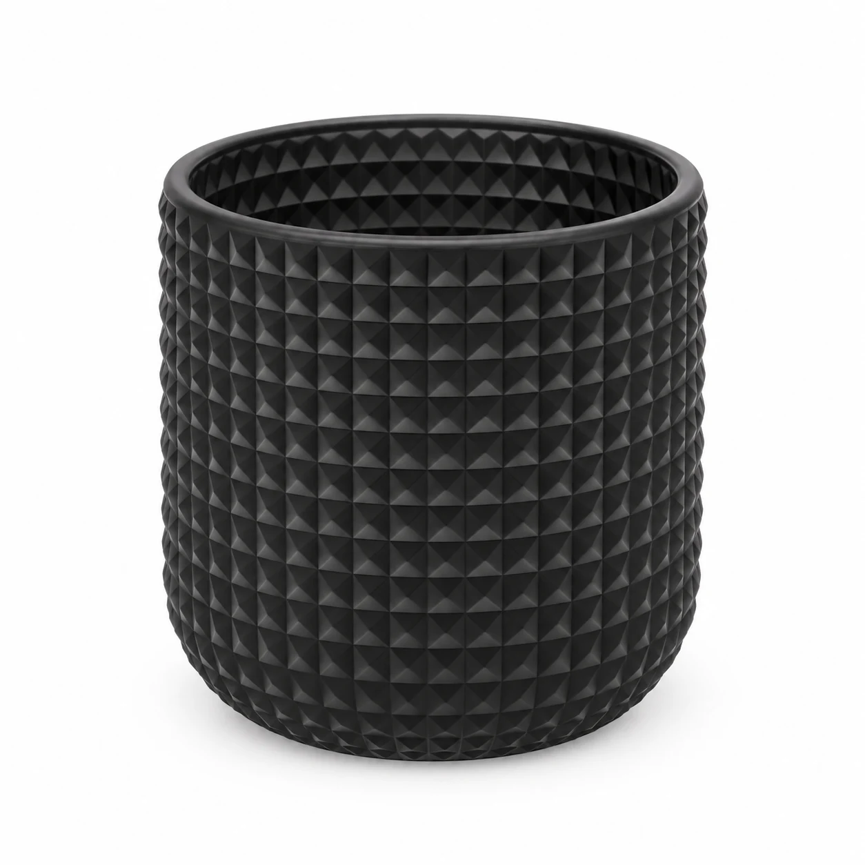 Textured Diamond Glass Candle Jar (VSS-CJ-069) — black