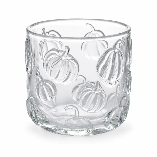 520ml Pumpkin-Pattern Glass Candle Jar - VSS-CJ-070 — clear