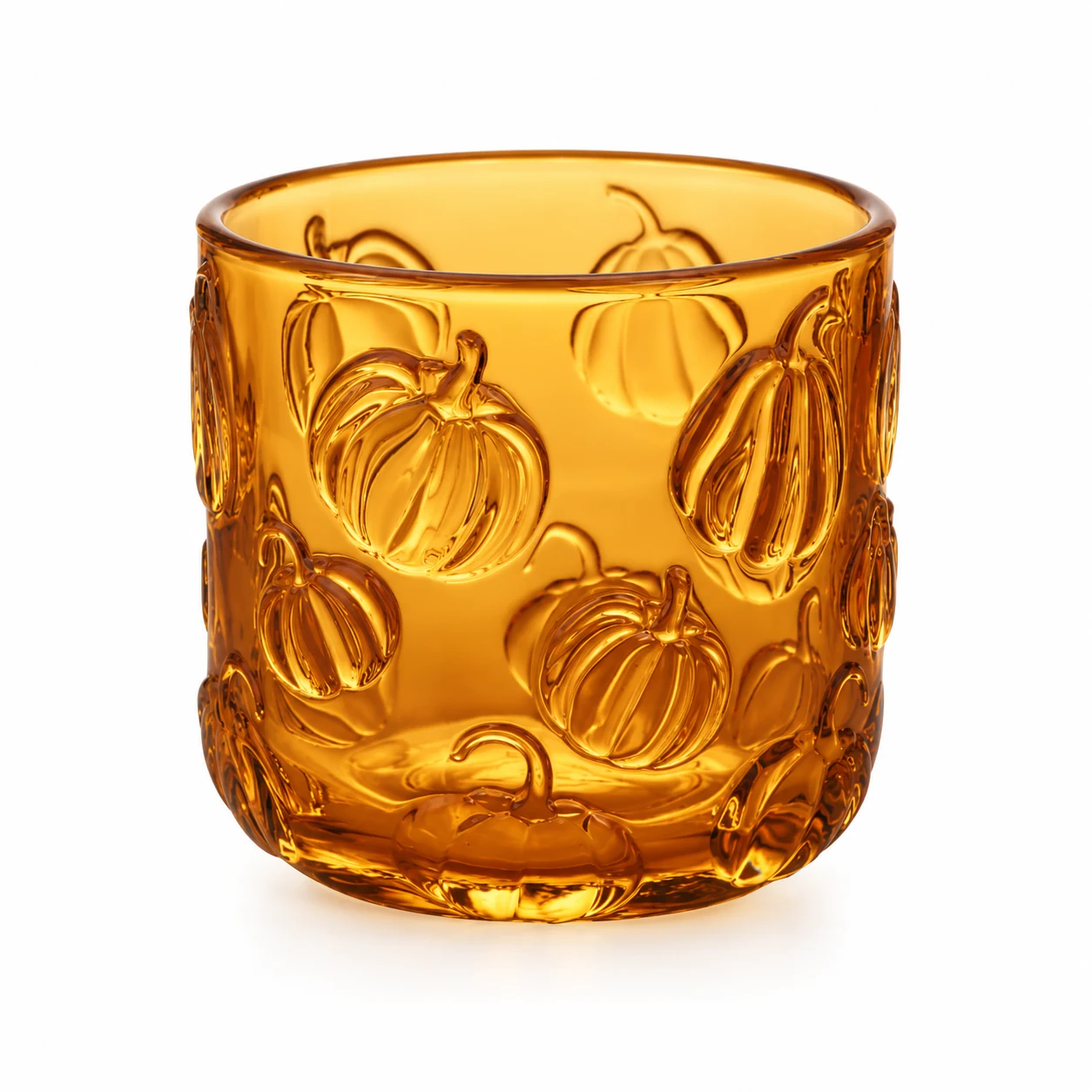 520ml Pumpkin-Pattern Glass Candle Jar - VSS-CJ-070 — amber