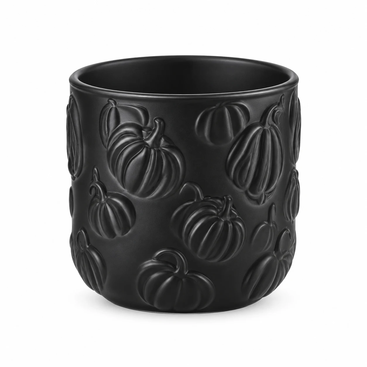 520ml Pumpkin-Pattern Glass Candle Jar - VSS-CJ-070 — black