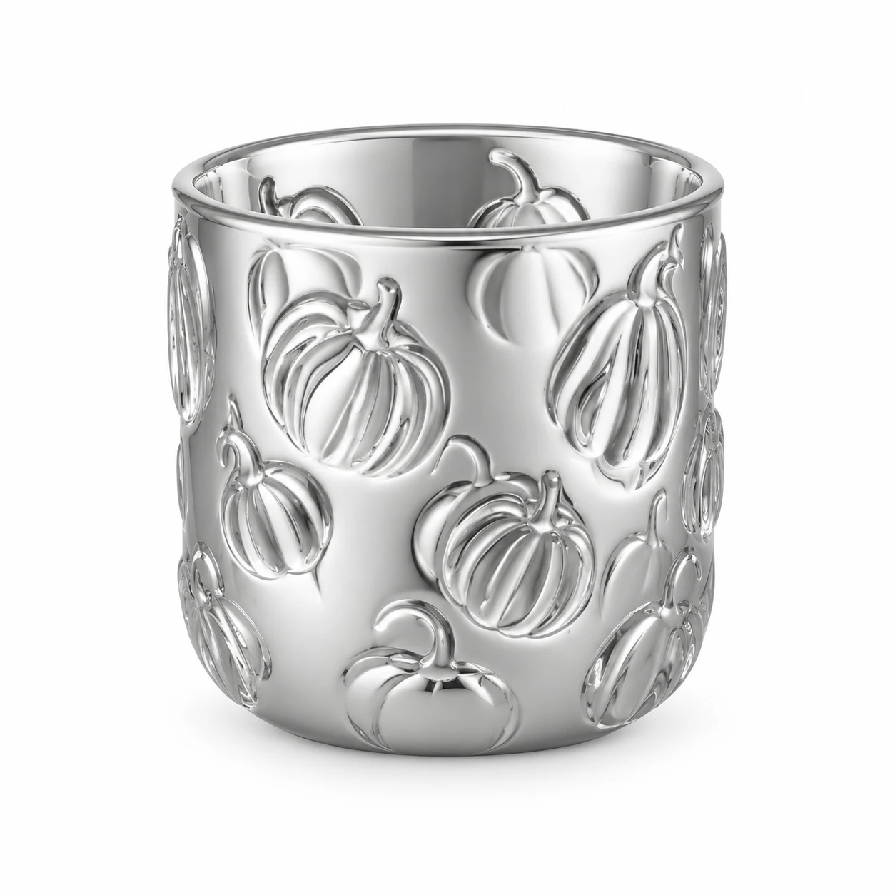 520ml Pumpkin-Pattern Glass Candle Jar - VSS-CJ-070 — silver