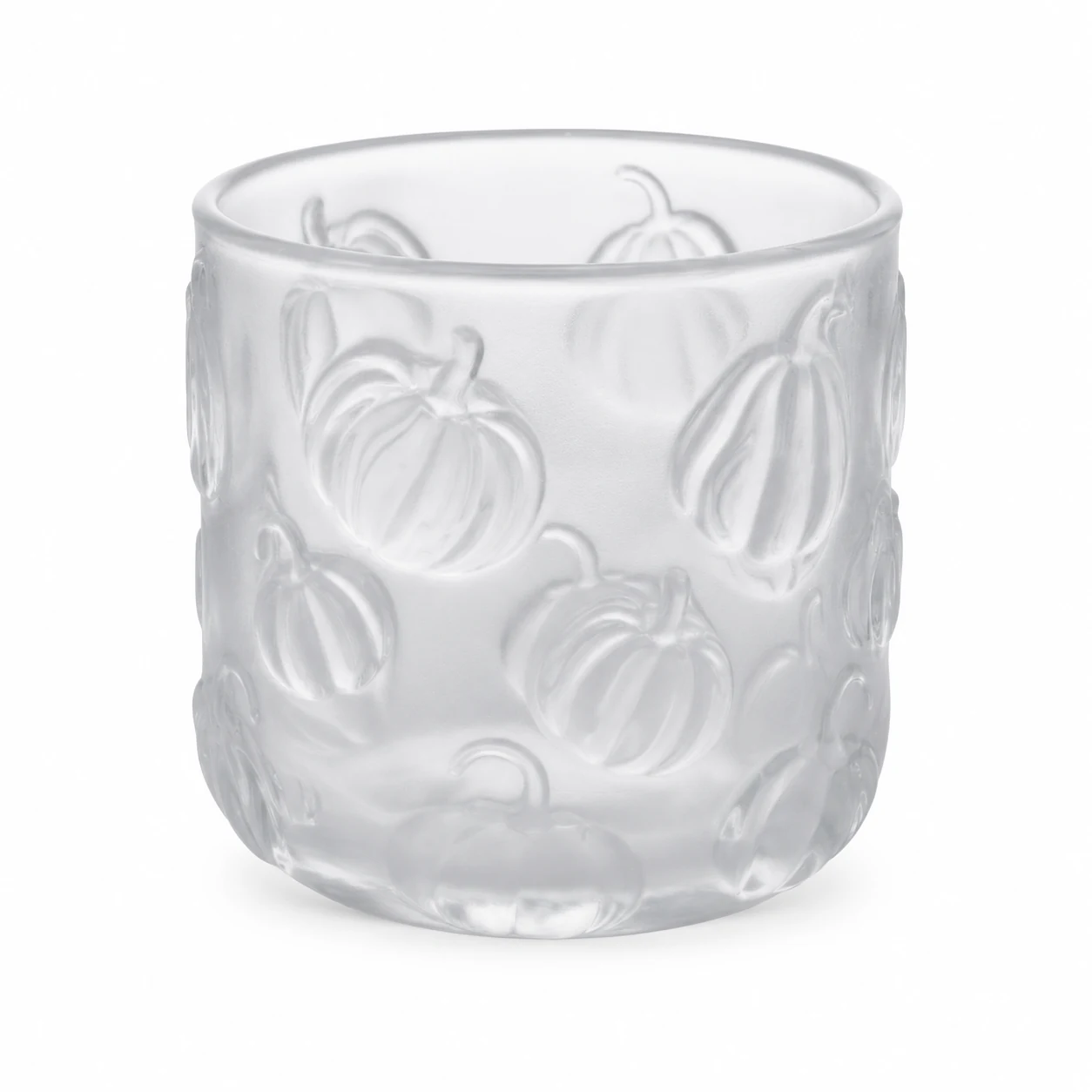 520ml Pumpkin-Pattern Glass Candle Jar - VSS-CJ-070 — frosted